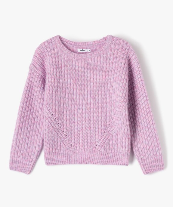 Pull en grosse maille à col rond fille vue1 - GEMO (ENFANT) - GEMO