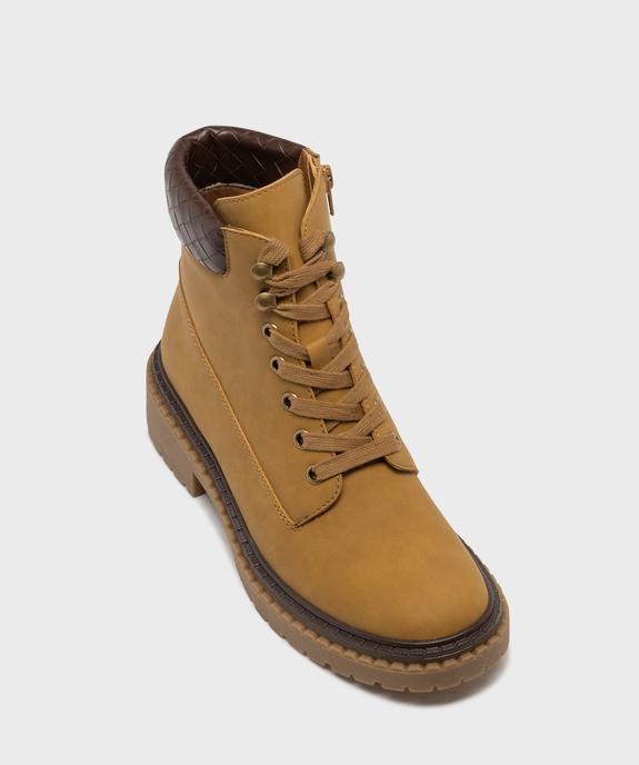 Boots à lacets et zip avec col texturé femme - Valentina Baldano vue5 - VALENTINA BALDA - GEMO