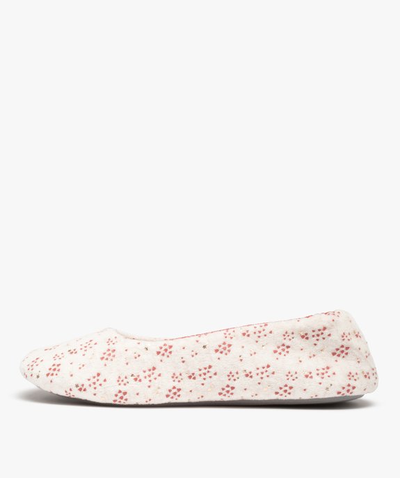 Pantoufles femme ballerines en velours imprimé - Dim vue3 - DIM - GEMO