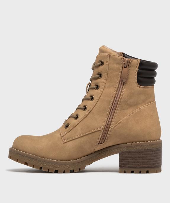 Boots casual à talon et semelle crantée femme vue3 - VALENTINA BALDA - GEMO