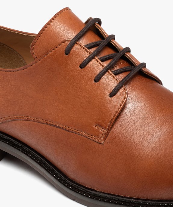 Derbies homme classiques dessus cuir uni à lacets  vue6 - GEMO(URBAIN) - GEMO