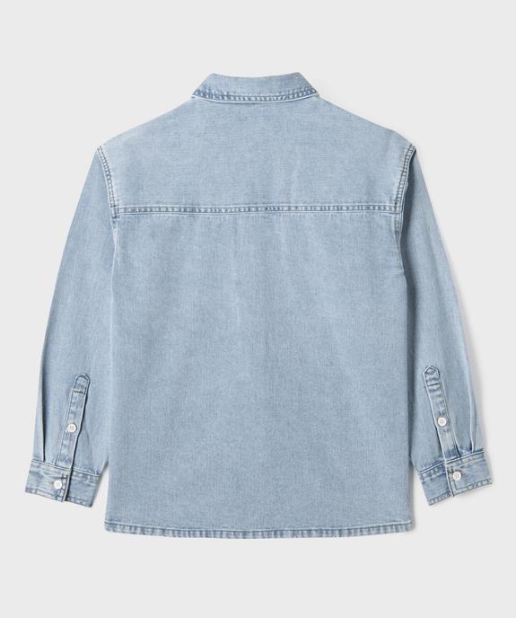 Chemise en jean délavé à poches poitrine garçon vue4 - GEMO (JUNIOR) - GEMO