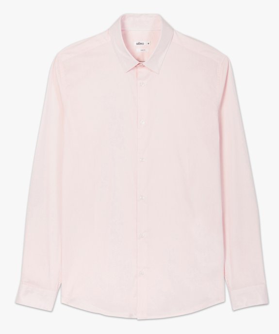 Chemise unie coupe slim en coton stretch homme vue4 - GEMO 4G HOMME - GEMO