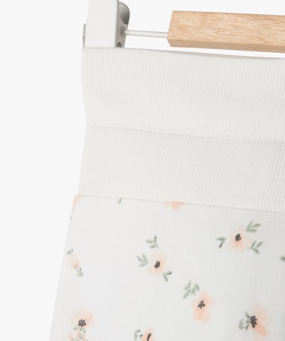 Pantalon en maille évolutif bébé fille blanc vue3 - GEMO 4G BEBE - GEMO