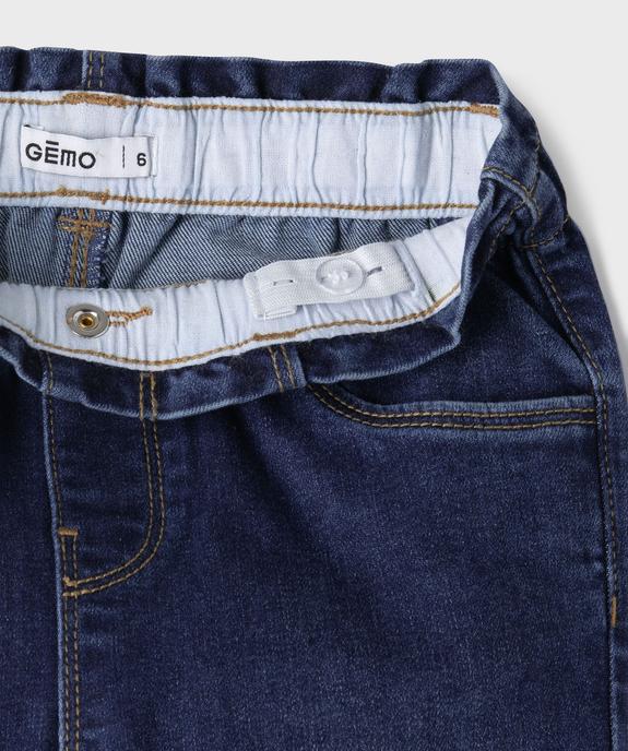 Jean large avec taille froncée élastique ajustable fille vue4 - GEMO (ENFANT) - GEMO