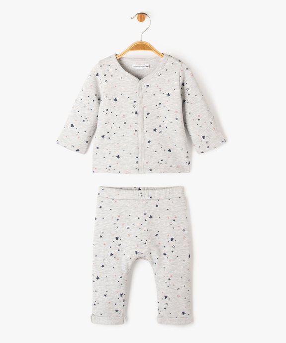Ensemble bébé 2 pièces : gilet et pantalon en molleton étoilé - LuluCastagnette vue2 - LULUCASTAGNETTE - GEMO
