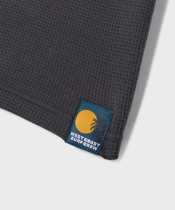 Tee-shirt manches courtes oversize en maille nid d'abeille garçon vue3 - GEMO 4G GARCON - GEMO