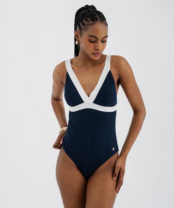 Maillot de bain une pièce bicolore avec mousses amovibles  femme - LuluCastagnette vue1 - LULU CASTAGNETTE G4G D - GEMO