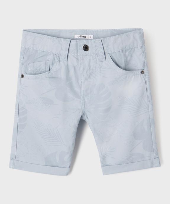Bermuda en coton twill imprimé à revers garçon vue1 - GEMO 4G GARCON - GEMO