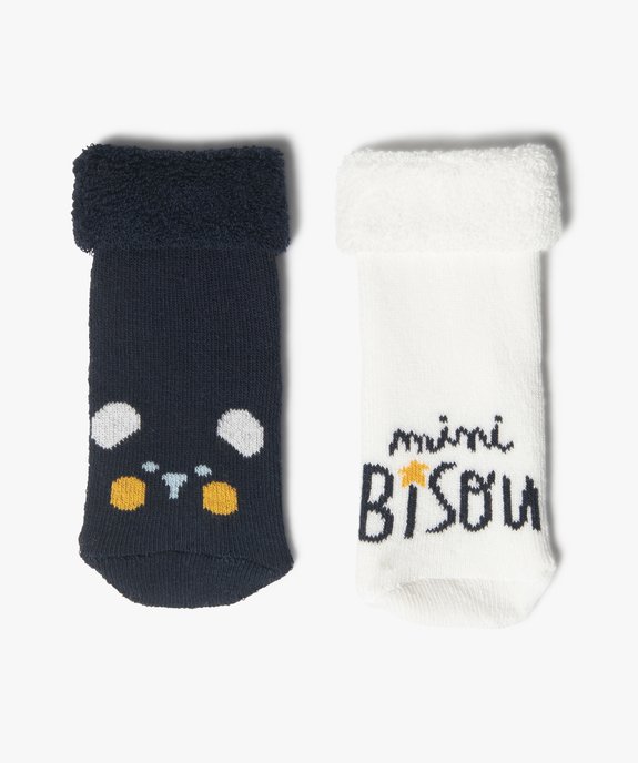 Chaussettes bébé en maille bouclette (lot de 2)  vue1 - GEMO 4G BEBE - GEMO
