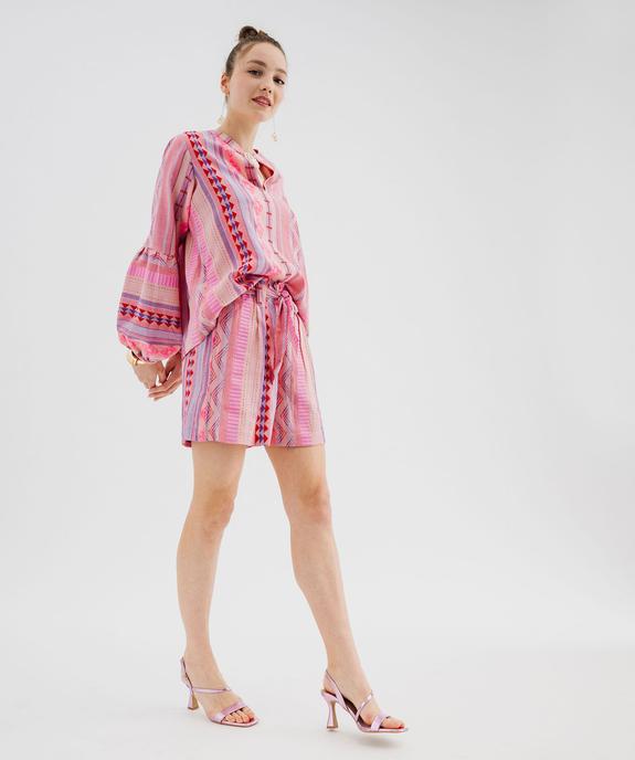 Blouse à manches longues bouffantes femme vue2 - GEMO(FEMME PAP) - GEMO