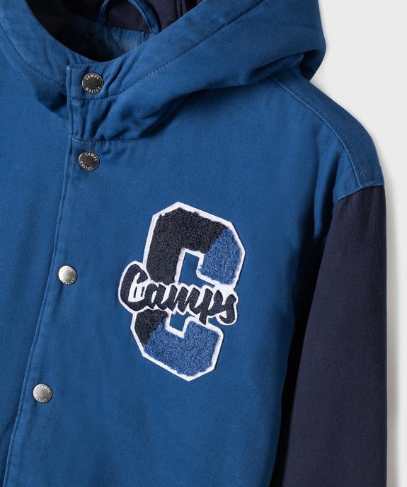Blouson teddy à capuche style université américaine garçon - Camps United vue4 - CAMPS - GEMO