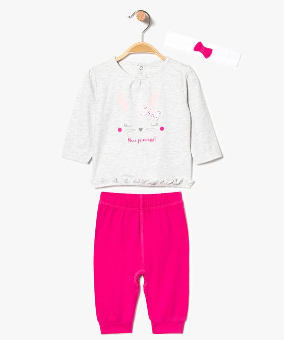 Pyjama 3 pièces motif éléphant vue1 - GEMO(BB COUCHE) - GEMO