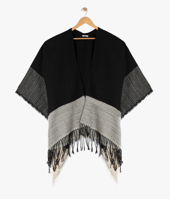 Poncho en maille douce finition frangée femme vue1 - GEMO (ACCESS) - GEMO