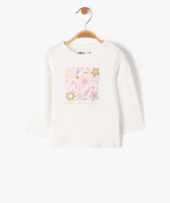 Tee-shirt à manches longues à message bébé fille vue1 - PREMIER PRIX BY GEMO - GEMO