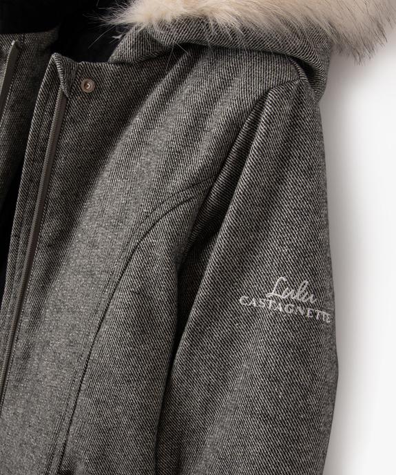 Manteau à capuche pailleté et doublure pouce et chaude fille - LuluCastagnette vue4 - LULU CASTAGNETTE G4G D - GEMO