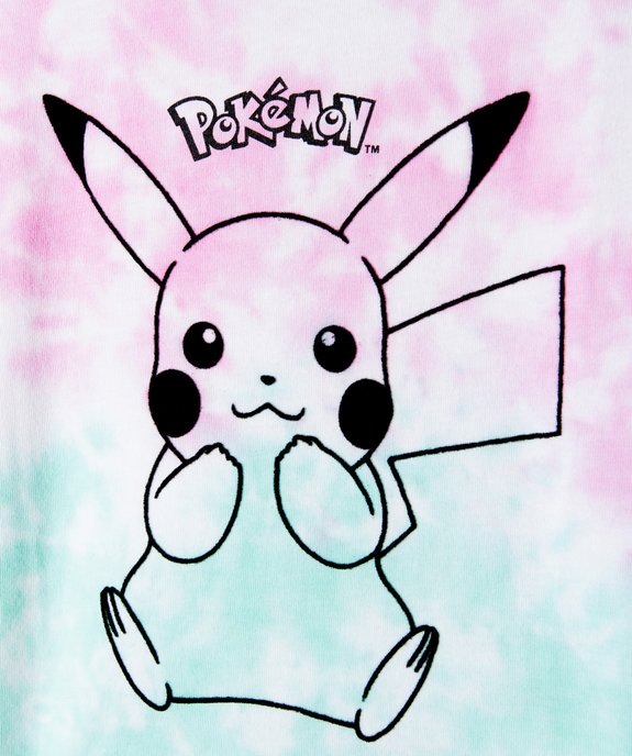 Tee-shirt fille loose tie-and-dye imprimé Pikachu - Pokémon vue2 - POKEMON - GEMO