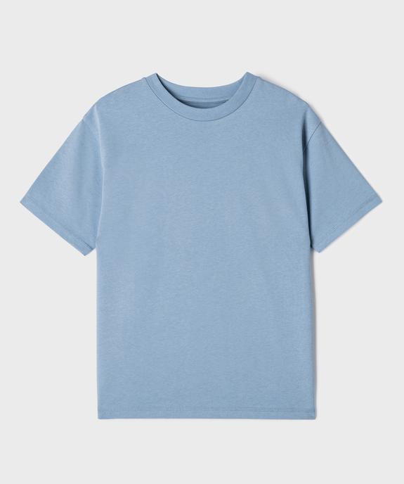 Tee-shirt uni à col rond garçon vue1 - GEMO (JUNIOR) - GEMO