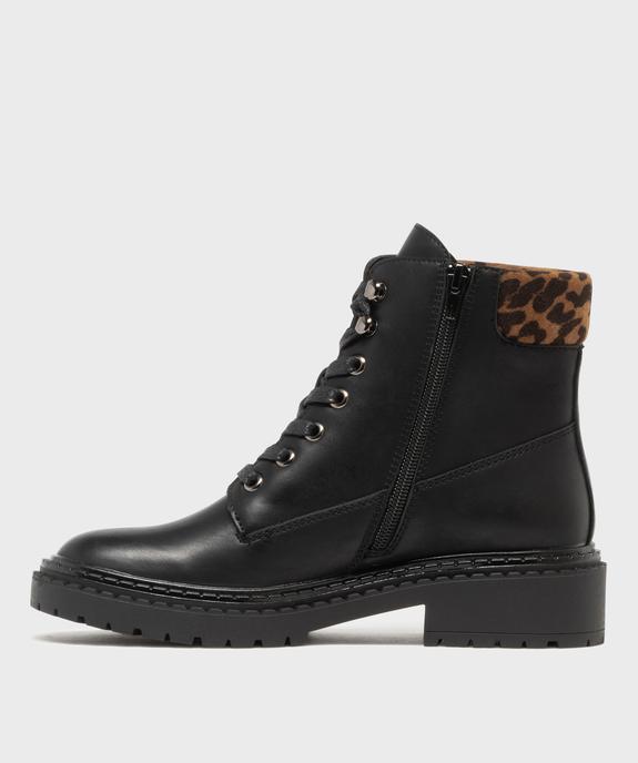 Boots à lacets et zip avec col texturé femme - Valentina Baldano vue3 - VALENTINA BALDA - GEMO