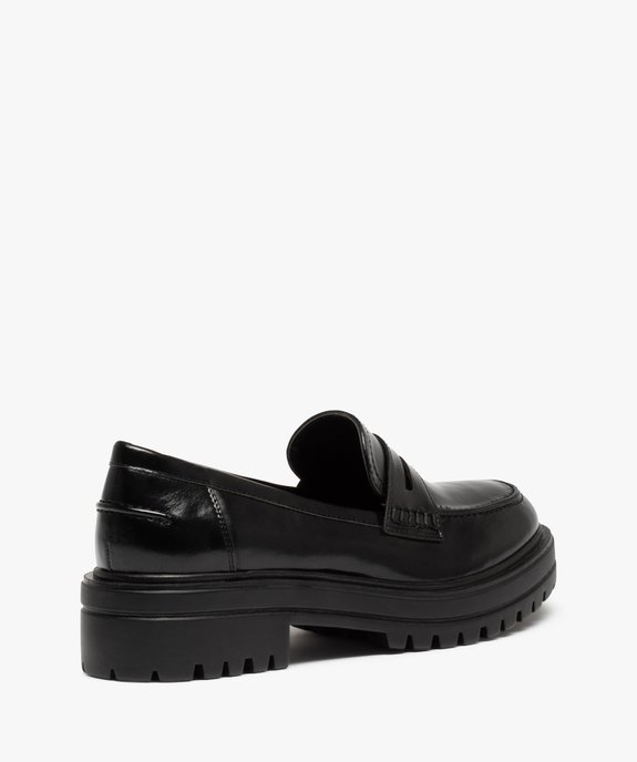Mocassins femme unis à semelle épaisse et crantée vue4 - GEMO (CASUAL) - GEMO