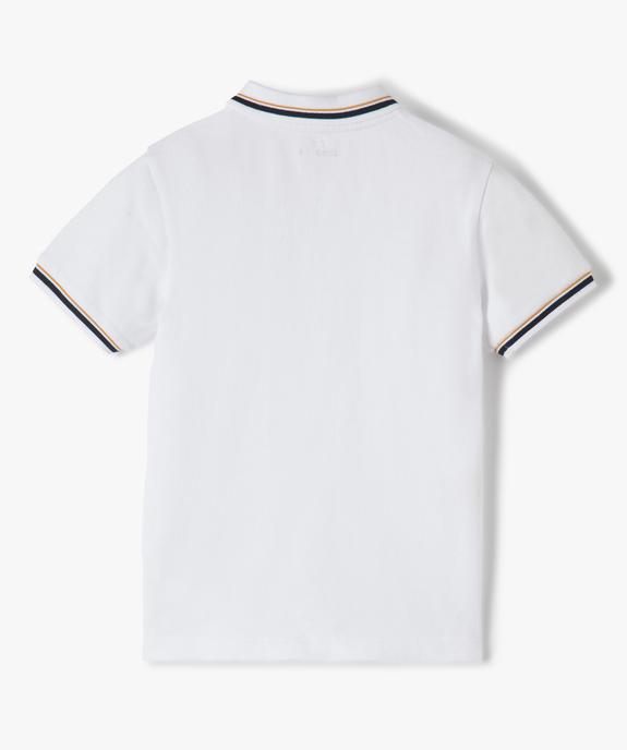Polo manches courtes contrasté garçon vue4 - GEMO (ENFANT) - GEMO