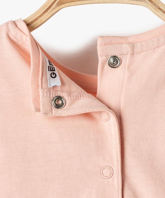 Tee-shirt bébé fille à manches courtes avec motif licorne vue4 - GEMO 4G BEBE - GEMO