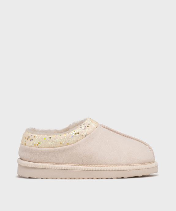 Chaussons en suédine avec doublure fourrure imitation fille vue1 - GEMO (ENFANT) - GEMO