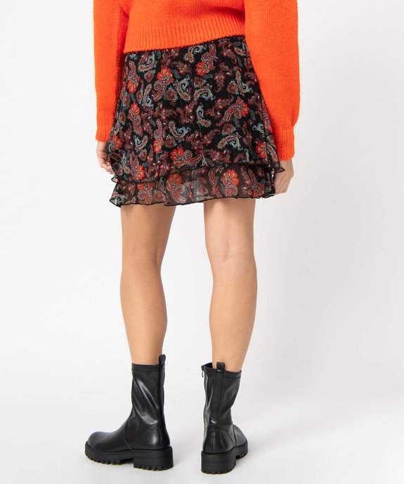 Jupe femme à motifs cachemire avec volants vue3 - GEMO(FEMME PAP) - GEMO
