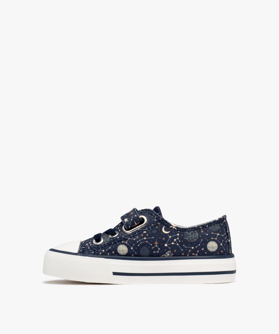 Baskets basses en toile imprimée à scratch fille vue4 - BUGGY GEMO FOR GOOD - GEMO
