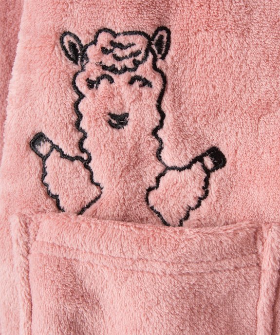 Robe de chambre fille en maille peluche avec capuche vue2 - GEMO (JUNIOR) - GEMO