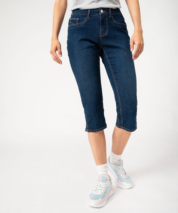 Pantacourt femme en jean coupe Slim vue2 - GEMO 4G FEMME - GEMO