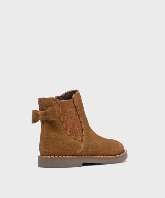 Chelsea boots pailletées en cuir suédé fille - Tanéo vue4 - TANEO - GEMO