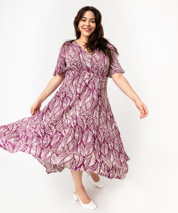 Robe à manches courtes à motifs fleuris femme grande taille vue1 - GEMO 4G GT - GEMO