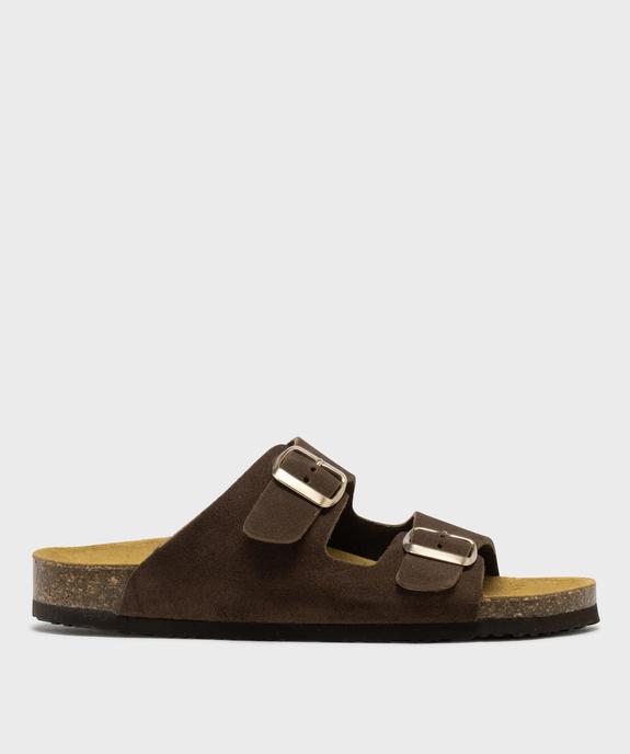 Sandales mules en cuir à semelle anatomique femme - Tanéo vue1 - TANEO - GEMO