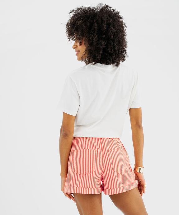 Tee-shirt manches courtes avec inscriptions femme vue4 - GEMO 4G FEMME - GEMO
