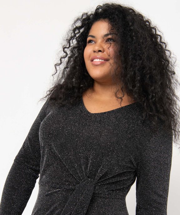 Robe femme grande taille pailletée à effet drapée vue3 - GEMO (G TAILLE) - GEMO