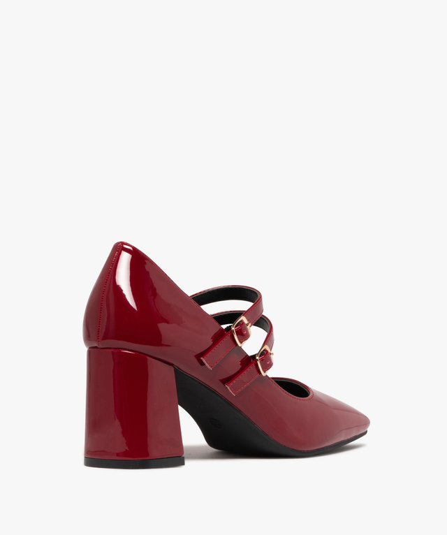 DREAM PAIRS Escarpins Mary Jane Femme – Talons Carrés Épais 9,4 Cm, Bout Carré, Style Rétro Mariage Et Quotidien