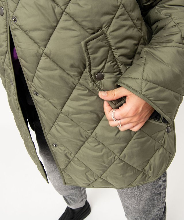 Manteau ?� capuche matelass?� femme kaki | GEMO