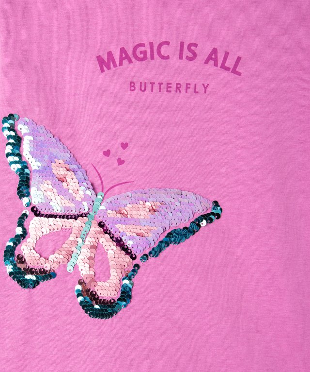 T-shirt IKKS Fille 4 Ans - Marine, Sequins Réversible - Occasion Très Bon état