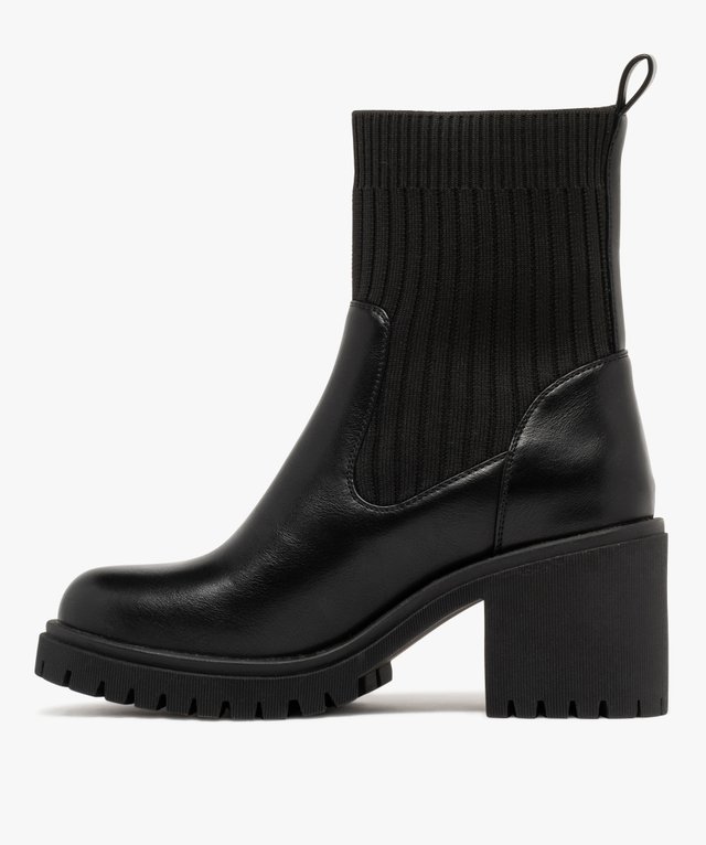 Bottes Compensées Pediconfort Femme - Talon 5 Cm, Semelle Crantée | Tige 14 Cm, Zip Côté | Cuir, Largeur Confort
