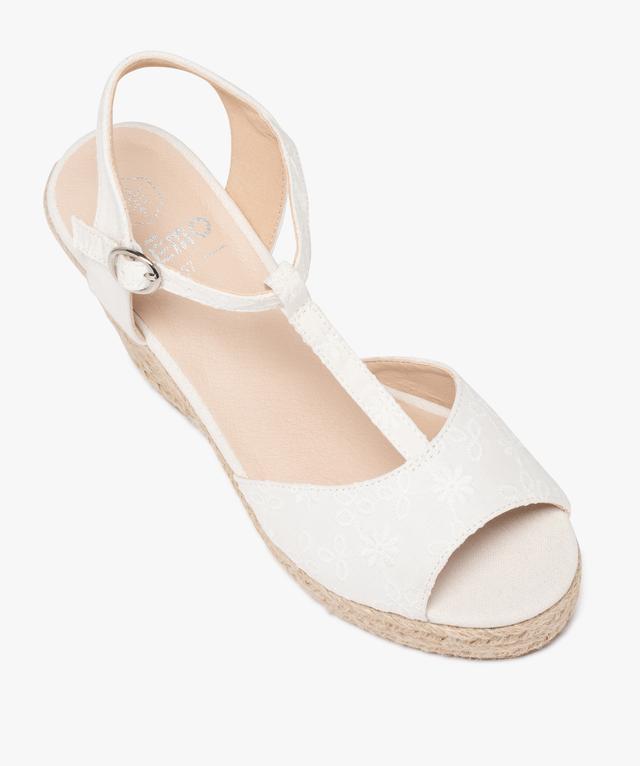 Sandales Compensées Apt. 9 Femme - Bride Cheville Blanc Liège - Taille 10 Neuves