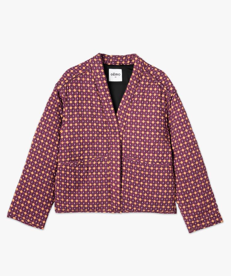 Veste Légère Imprimée GEMO Taille 46 - Occasion Très Bon État - Bleu, Blanc, Rouge Foncé