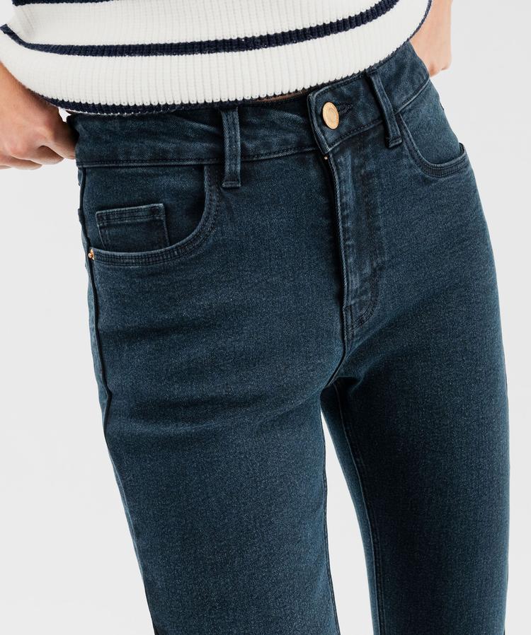 Jeans Femme Slim Fit I CODE By IKKS - Taille Haute - Couleur Rose Corail Stretch - Coton Confortable