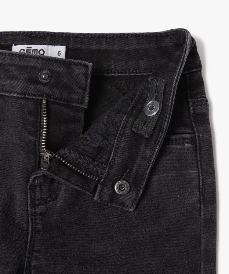 Jupe longue enfant Gabardine de coton effet denim bleu jean