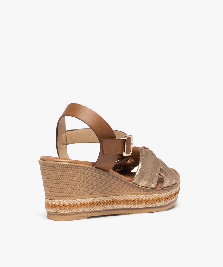 Sandales Compensées Bleues Floral – Taille 37 (petit 38) – Fait Main En France – Pare Gabia