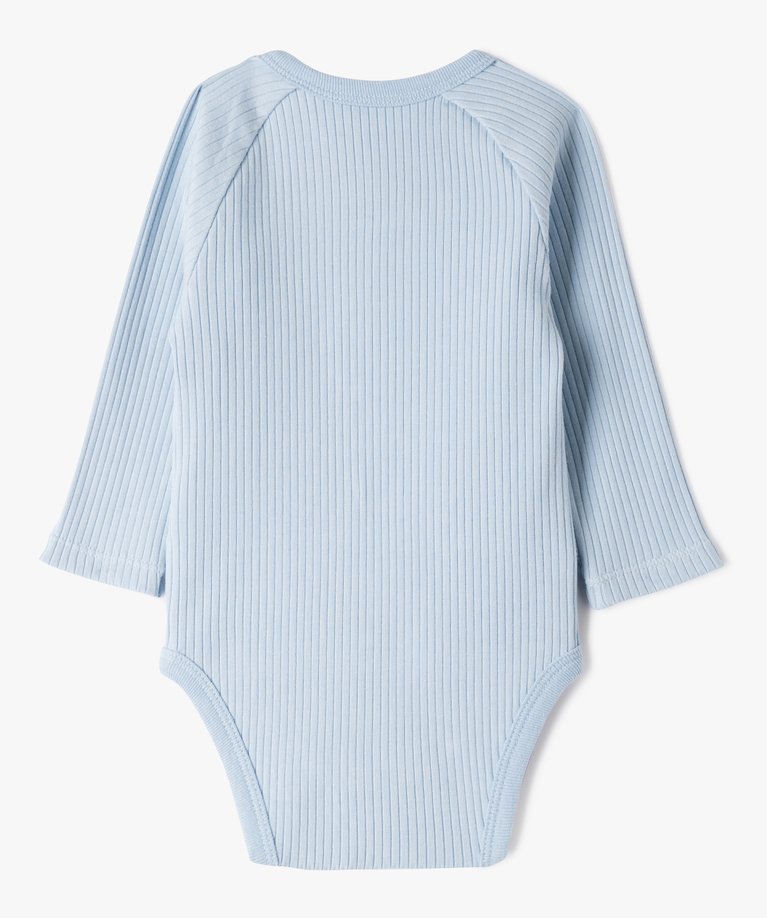 Lot de 2 bodies manches longues uni en coton ECRU pour bébé BOUT'CHOU Lot de 2 bodies manches longues uni en coton ECRU pour bébé BOUT'CHOU