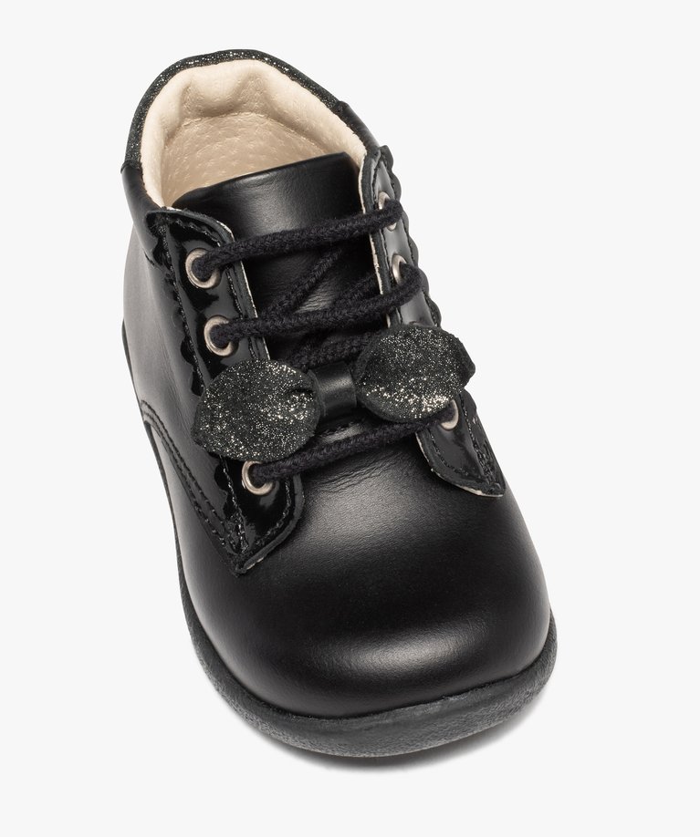 Chaussure Bébé Semelle Souple LACOFIA Baskets Bébé Garçon Chaussures Premiers Pas Oxford à Lacets Chaussure Souple Bebe Premier Pas