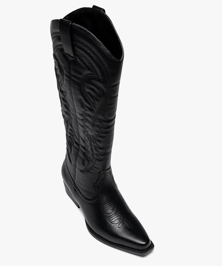 Bottes Femme Grises Taille 39 – Talon Bas, Occasion, Marque Tissea En Similicuir